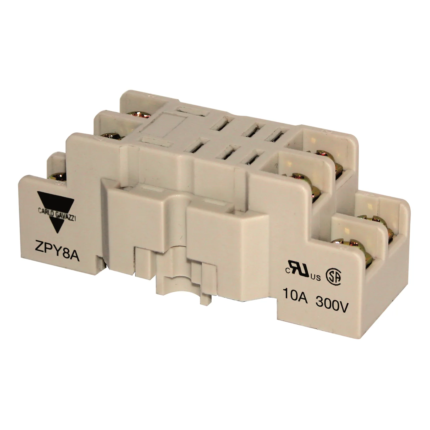 Relay socket ZPY08A for RPY relays, 8-pin, screw terminals, DIN rail