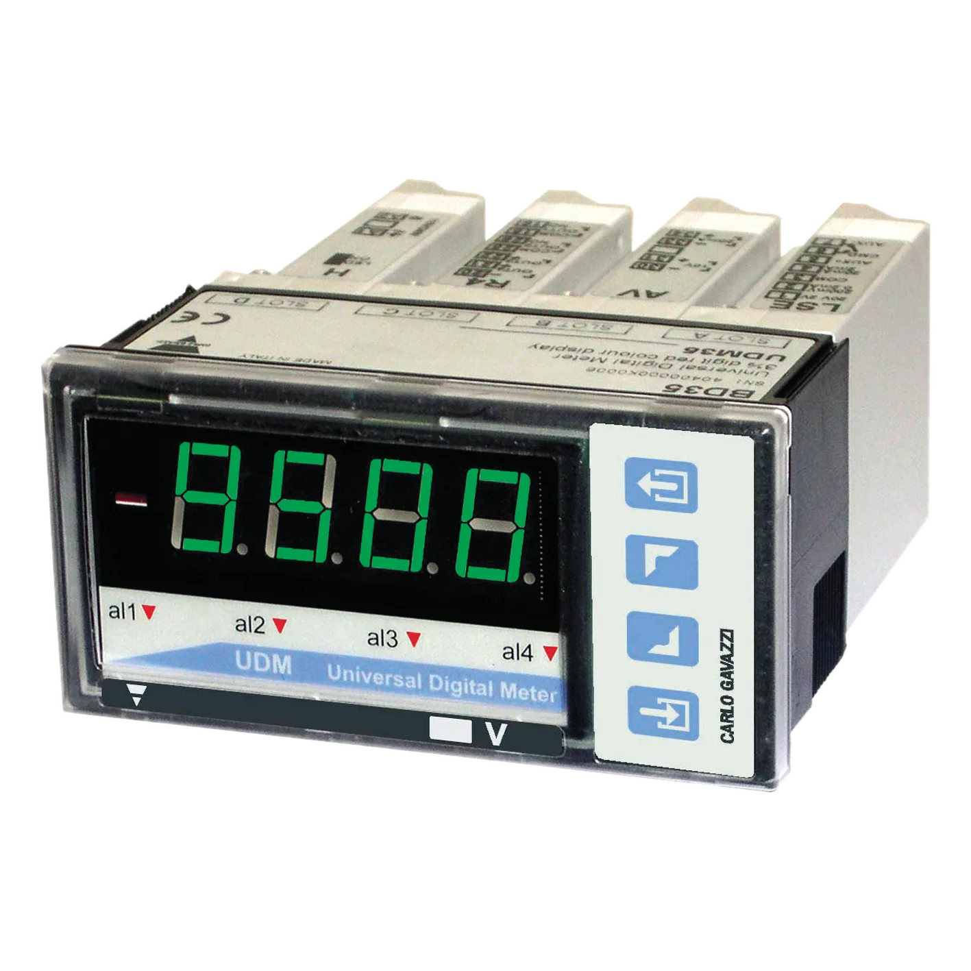 Modular 4-digit panel indicator and controller UDM40