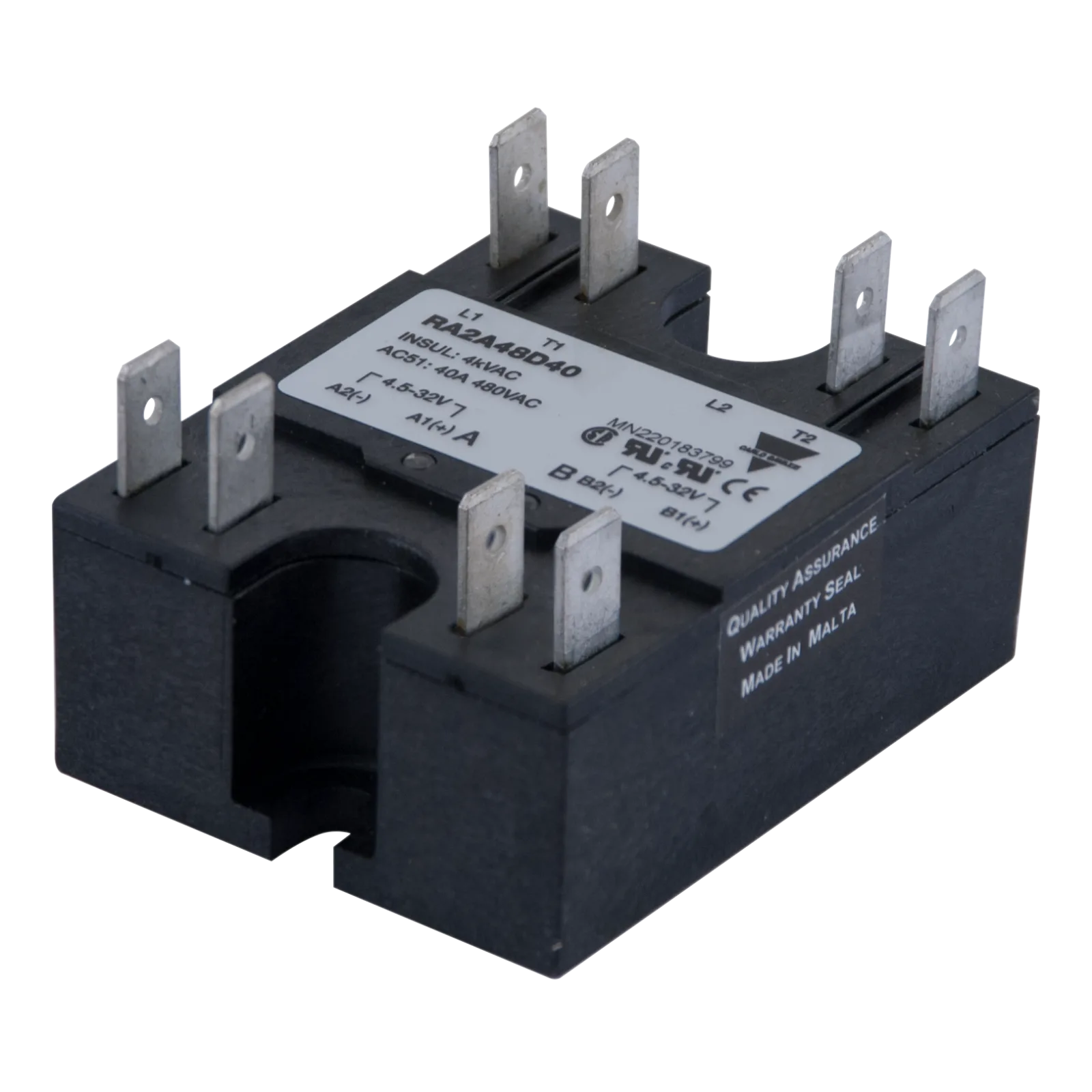 Solid state relay RA2A, 2-pole, 25 A, 24-265 VAC, zero-cross