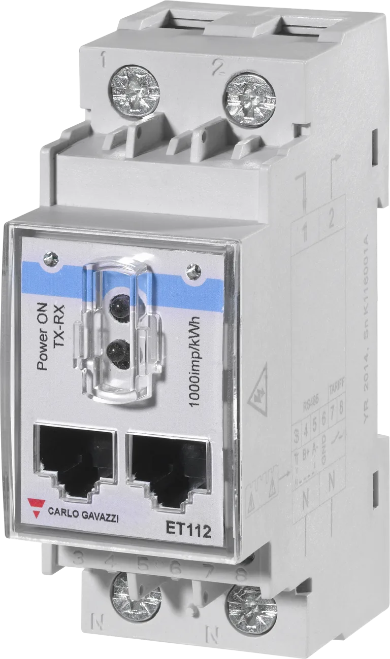 Single-phase energy transducer ET112, 230 V, 5(100) A, Modbus RTU