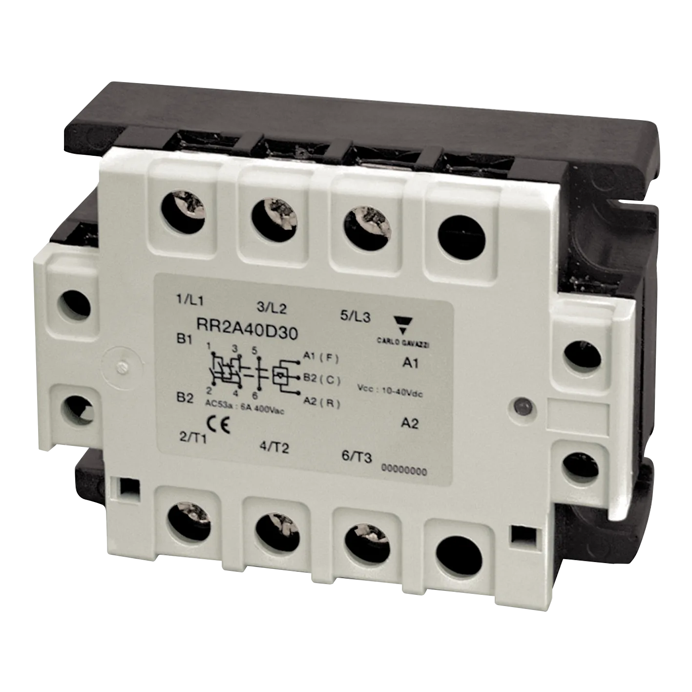 Motor reversing relay RR2, 3-phase 400 VAC, 11 A, 4 kW, 10-40 VDC control