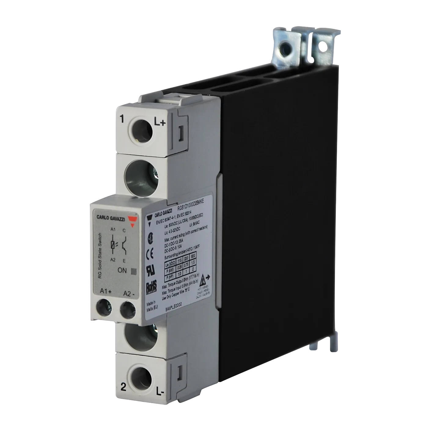 Solid state contactor RGC, 1-pole, 30 A, 42-660 VAC, DIN rail