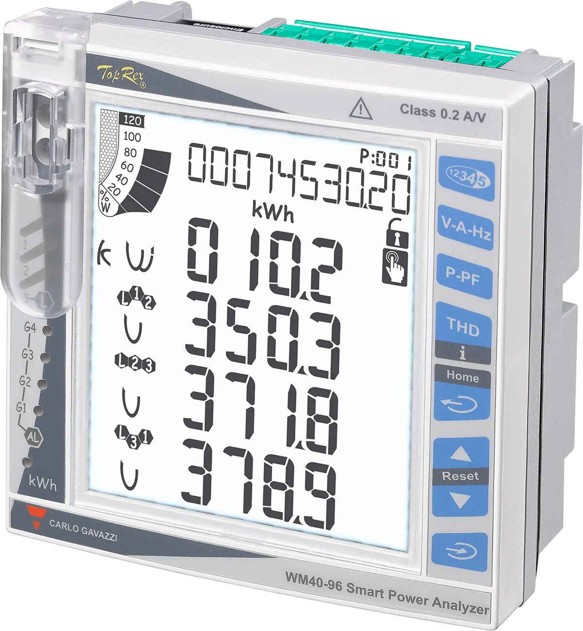 Modular three-phase power analyzer WM40, CT input 5 A