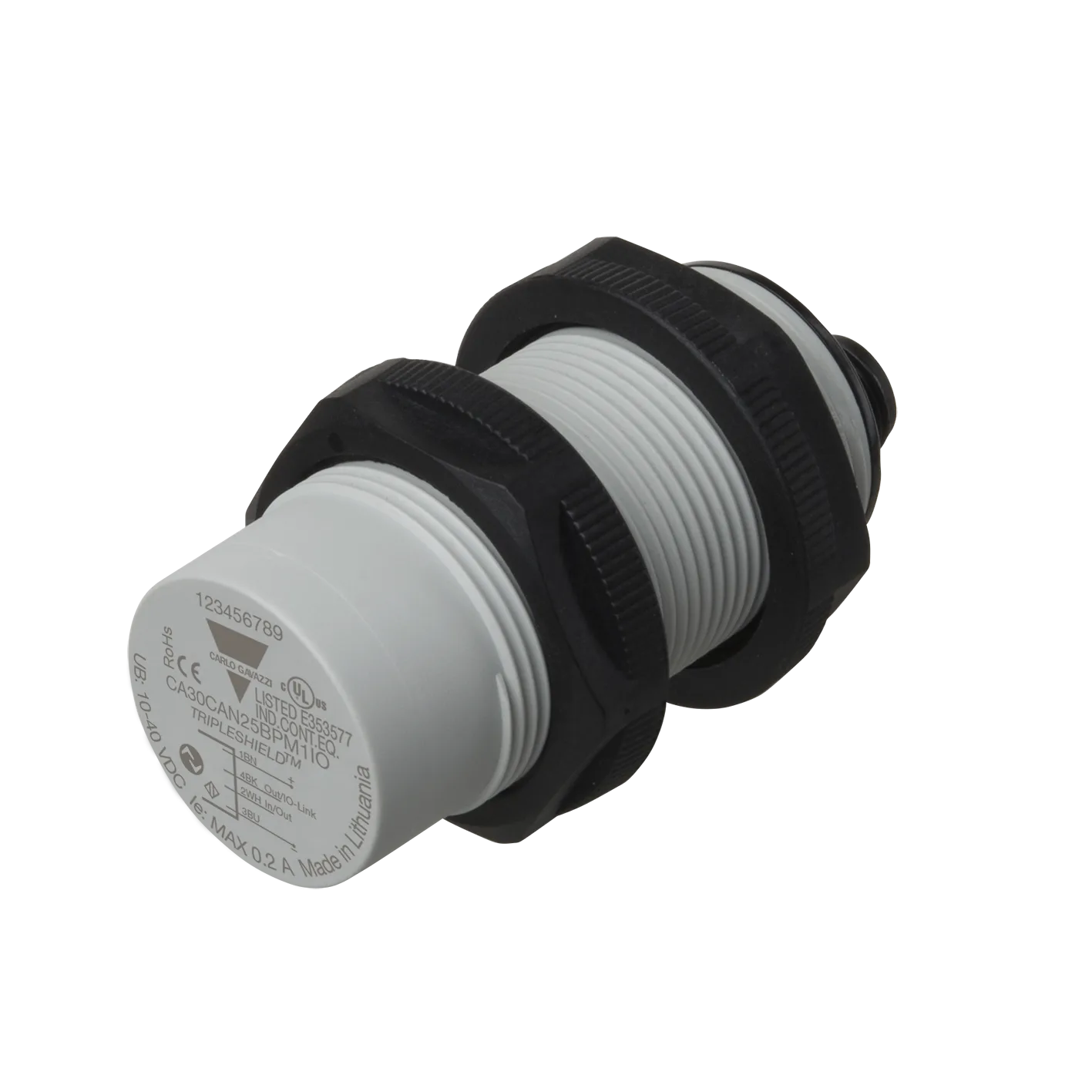 Capacitive proximity sensor M30, IO-Link, 25 mm non-flush, M12 plug