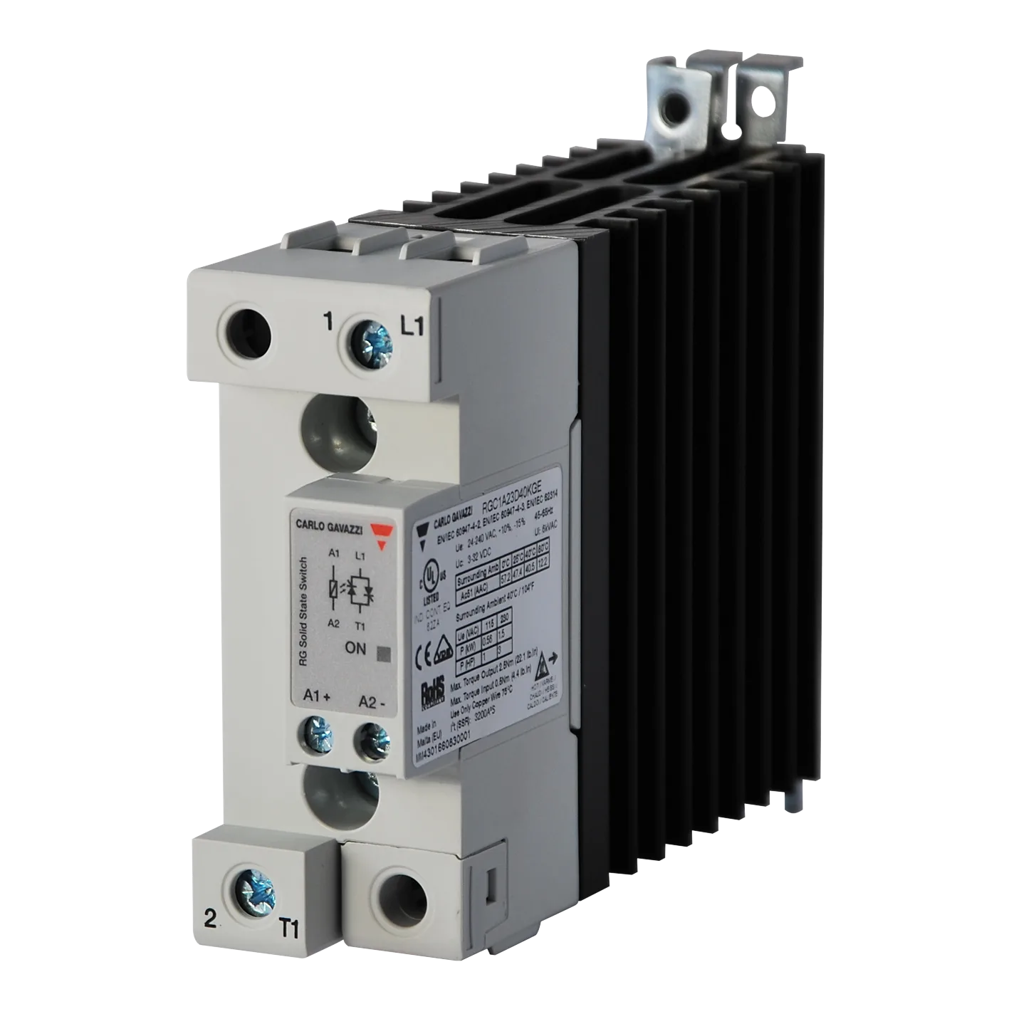 Solid state contactor RGC, 1-pole, 40 A, 42-660 VAC, box clamp, DIN rail