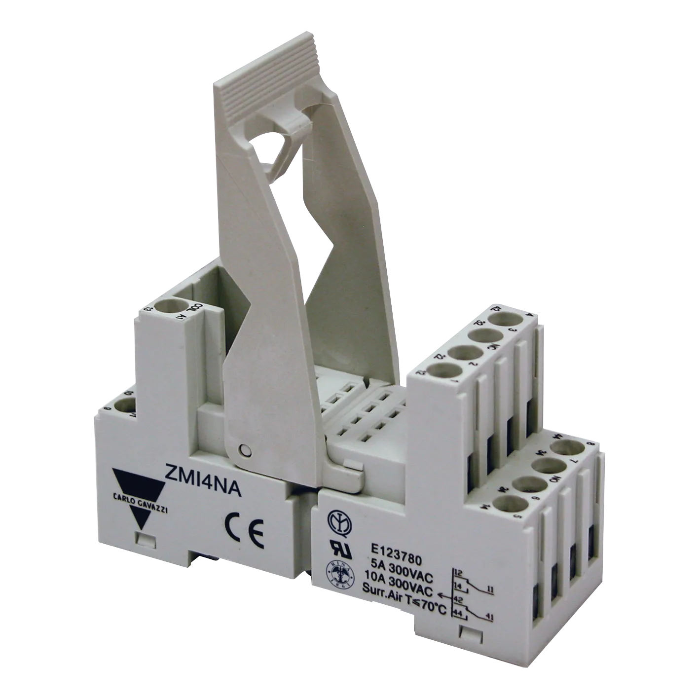 Relay socket ZMI4NA for RMIA relays, 14-pin, screw terminals, DIN rail