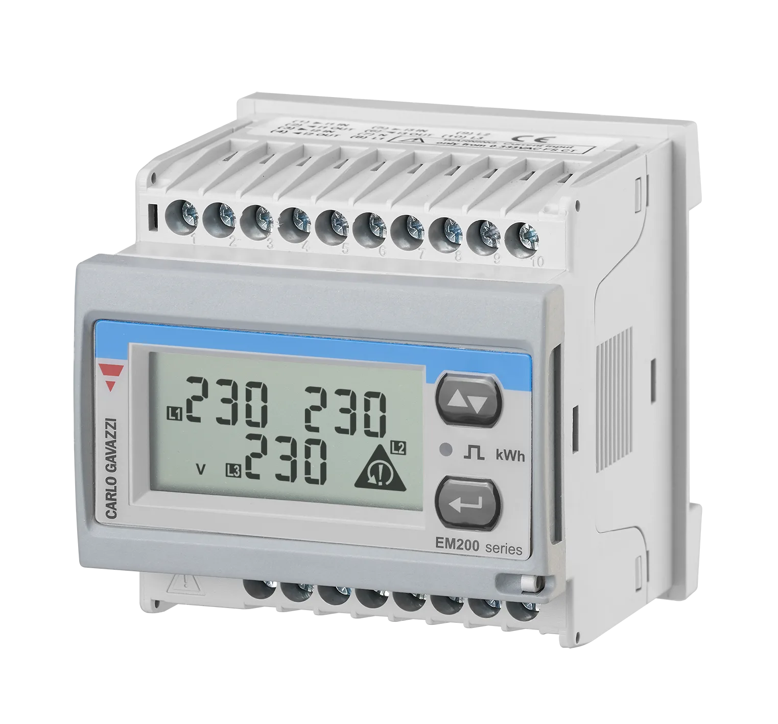 Three-phase energy meter EM210, CT input 5(6) A, Modbus RTU, pulse output